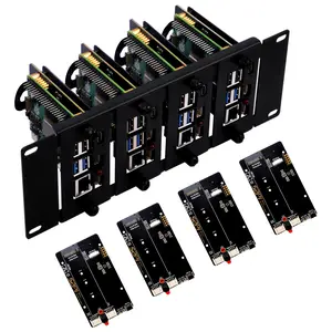 52Pi DeskPi Rackmate 10 inch 2U Rack Mount for Raspberry Pi 5 with 4pcs PCIE NVME Boards