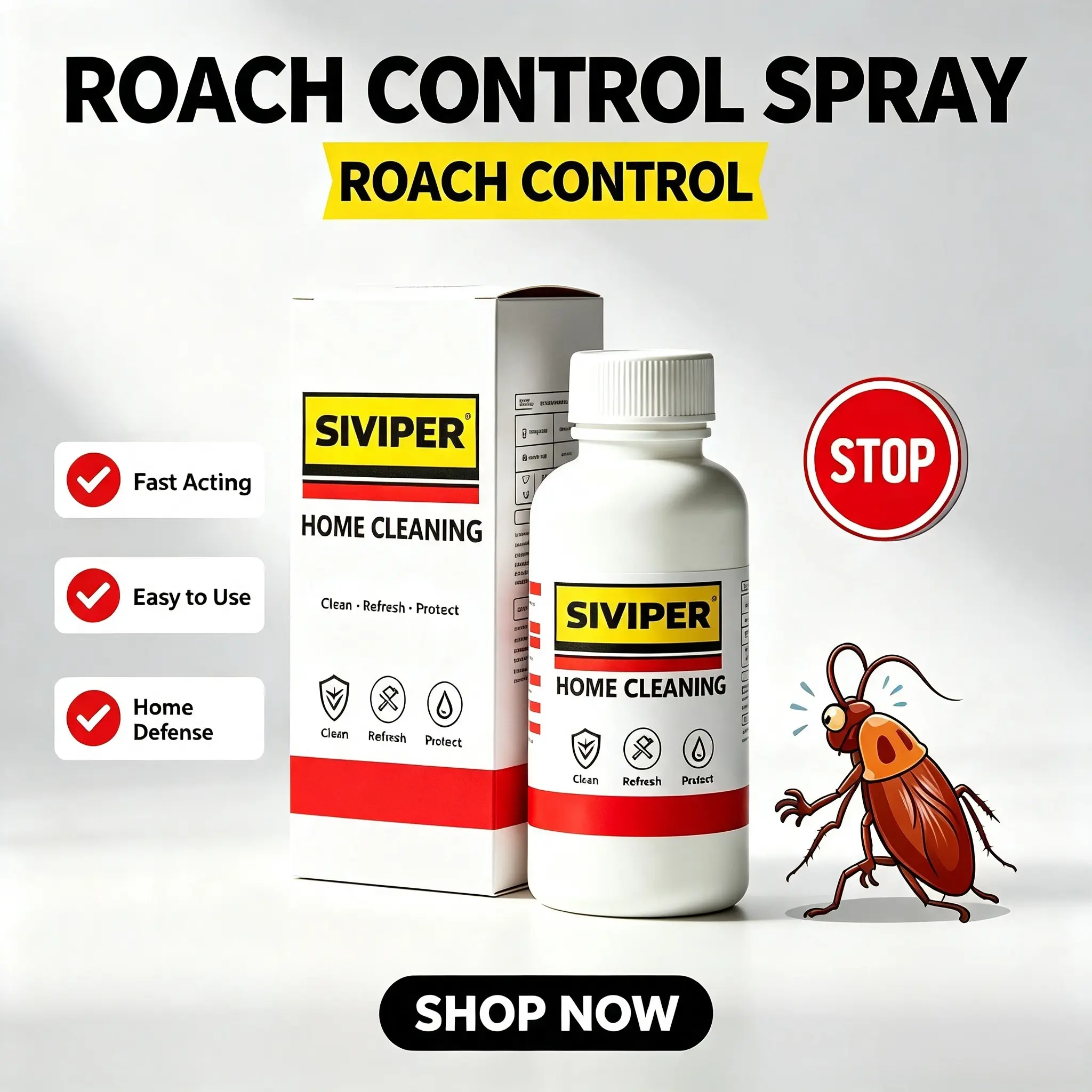 Safe Home Solution – Highly Effective Cockroach Repellent for Daily Use, Keeping Your Home Clean and Safe.