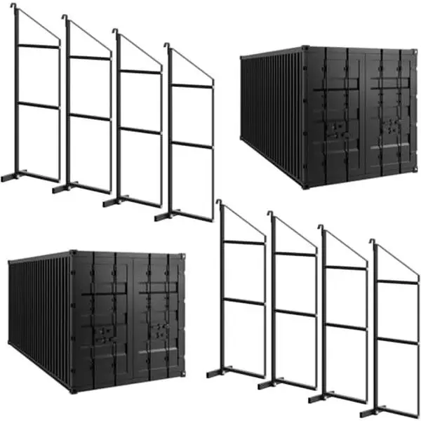8 Pack Shipping Container Shelving Bracket, 22"D x 60"H, Adjustable