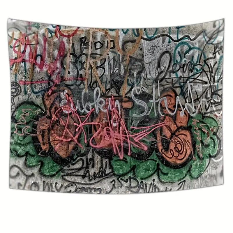 Graffiti Art Print Wall Hanging, Urban Street Style Decorative Tapestry for Living Room Bedroom, Available in Multiple Sizes