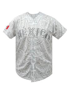 men's baseball jersey, short sleeve mexico embroidered shirt for sports, fitness top