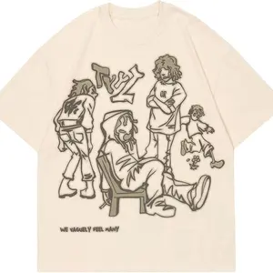 Vamtac Oversized Graphic Tees Y2k Vintage Tops for Men Women Streetwear Unisex T Shirts Stay Cool