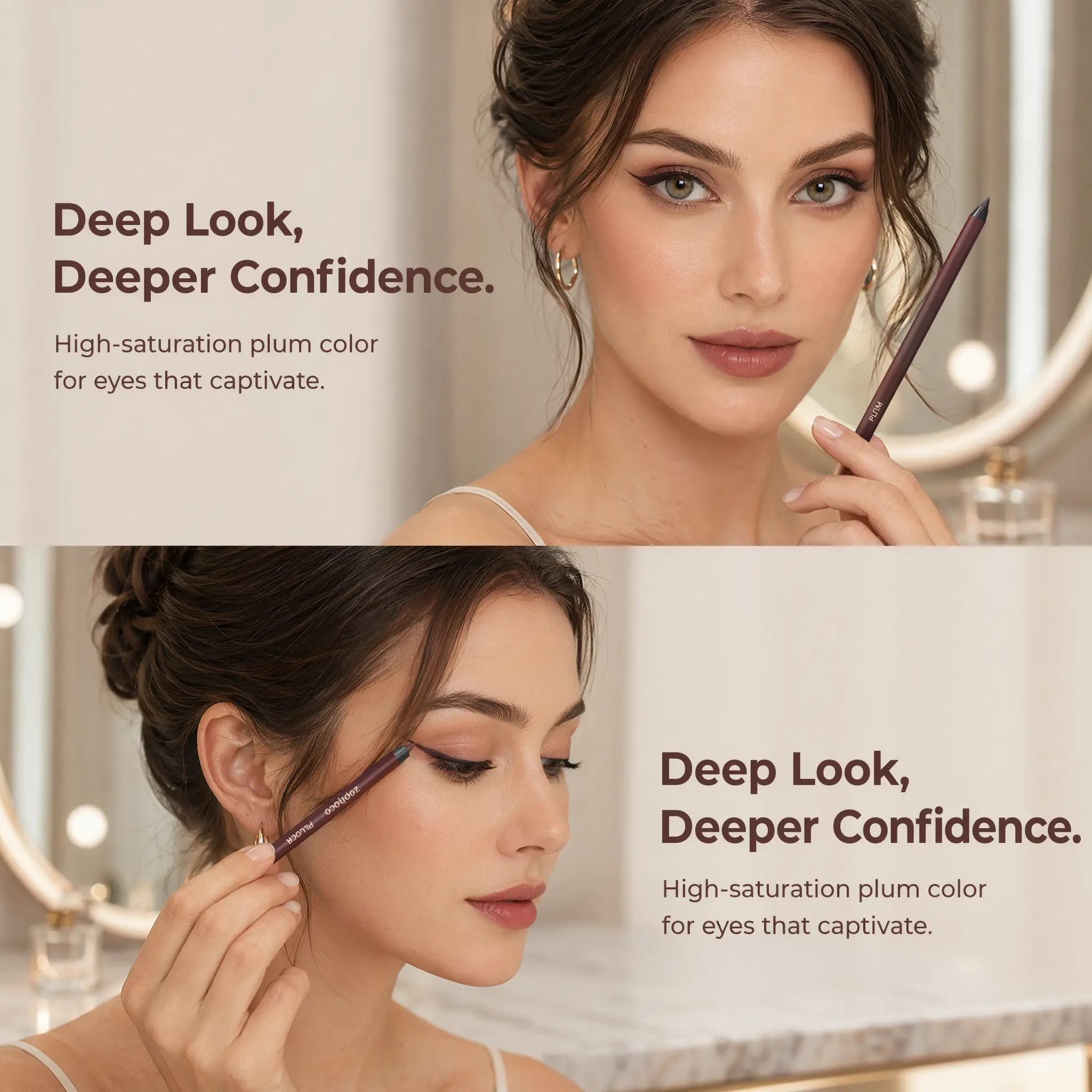 Waterproof Gel Pencil Eyeliner Long-Lasting Smudge Proof Rich Pigment Eye Makeup Silk-Smooth Precision Tip for Effortless Contour Definition