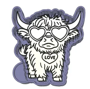 Love Highland Cow Freshie Mold Versatile Durable Silicone for Resin Casting Soap Making Candle Crafting Clay Work and Baking Ideal for DIY Projects