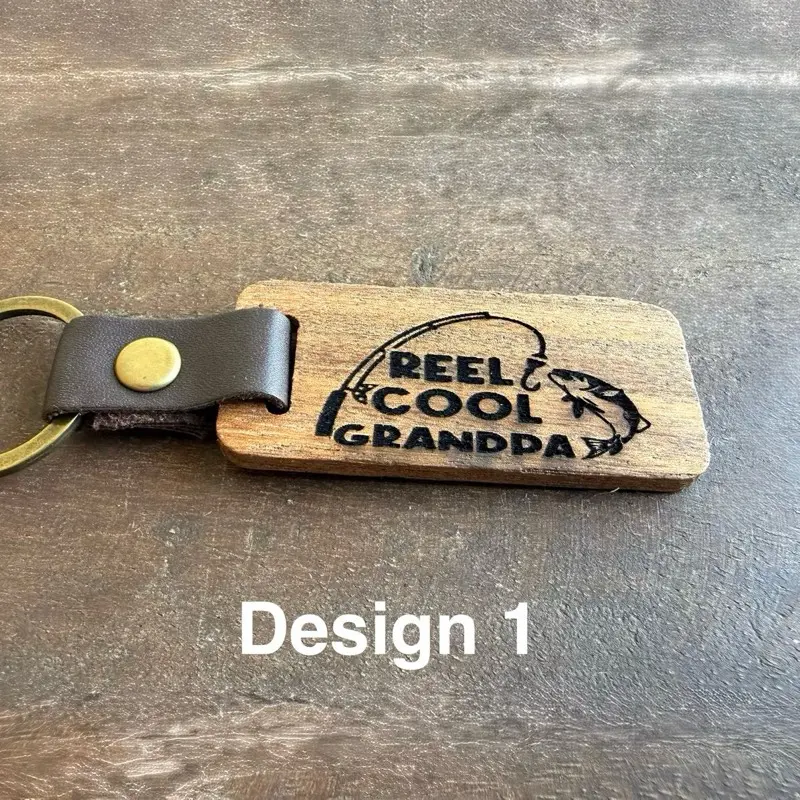 Wooden Dad & Grandpa Keychains | Laser Engraved Gifts for Fathers & Grandfathers