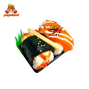 PupuLand Two-Sushi Platter Squishy Toy - Food-Grade Silicone Slow-Rising Rebound Squishy Fidget Toys for Stress Relief - Soft Squeeze Toys with Thick Creamy Slime Texture, Handmade Non-Toxic Sensory Toys