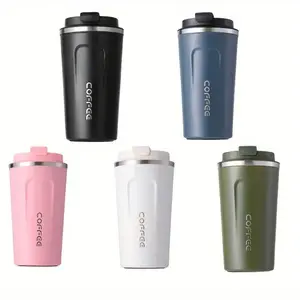 380ML/510ML Coffee Mug, Stainless Steel Thermos Cup, Leak-Proof Anti-Slip Portable Water Bottle for Travel Picnic Outdoor Use, Insulated Cup
