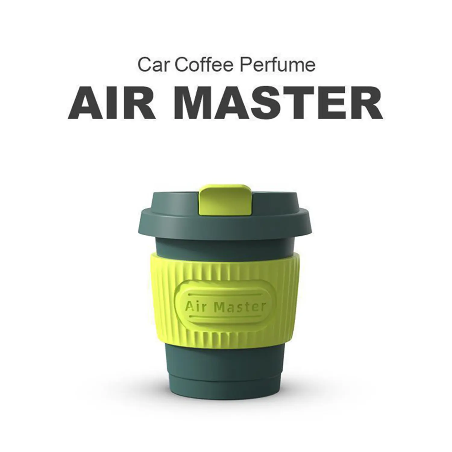 Green Coffee Cup Car Air Freshener - 4 High-Density PE Fragrance Pads for Freshing Car Interiors
