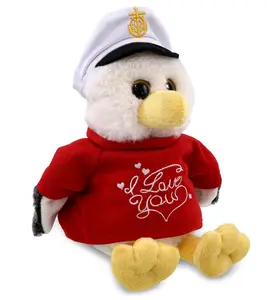 DOLLIBU Seagull Sailor Themed Super Soft Plush Stuffed Toy - Red "I Love You" Shirt, Romantic Bedroom Accessories for Adults