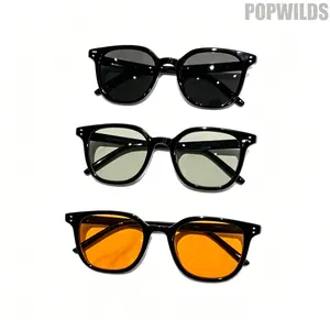 Retro Square Sunglasses for Women Men, Studded Frame Brown Tint UV400 Protection Shades, Y2K Trendy Fashion Eyewear, Face Slimming Stylish Glasses for Beach, Travel, Driving & Streetwear, Cool Summer Accessories