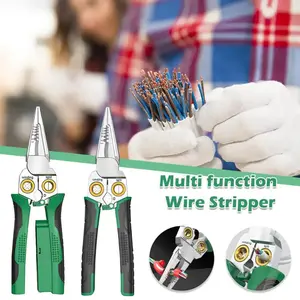 9 In 1 Wire Stripper Steel Electrician Cable Wire Function Winding Multi Splitting Crimping Cutter Tool Clamper P D4D7