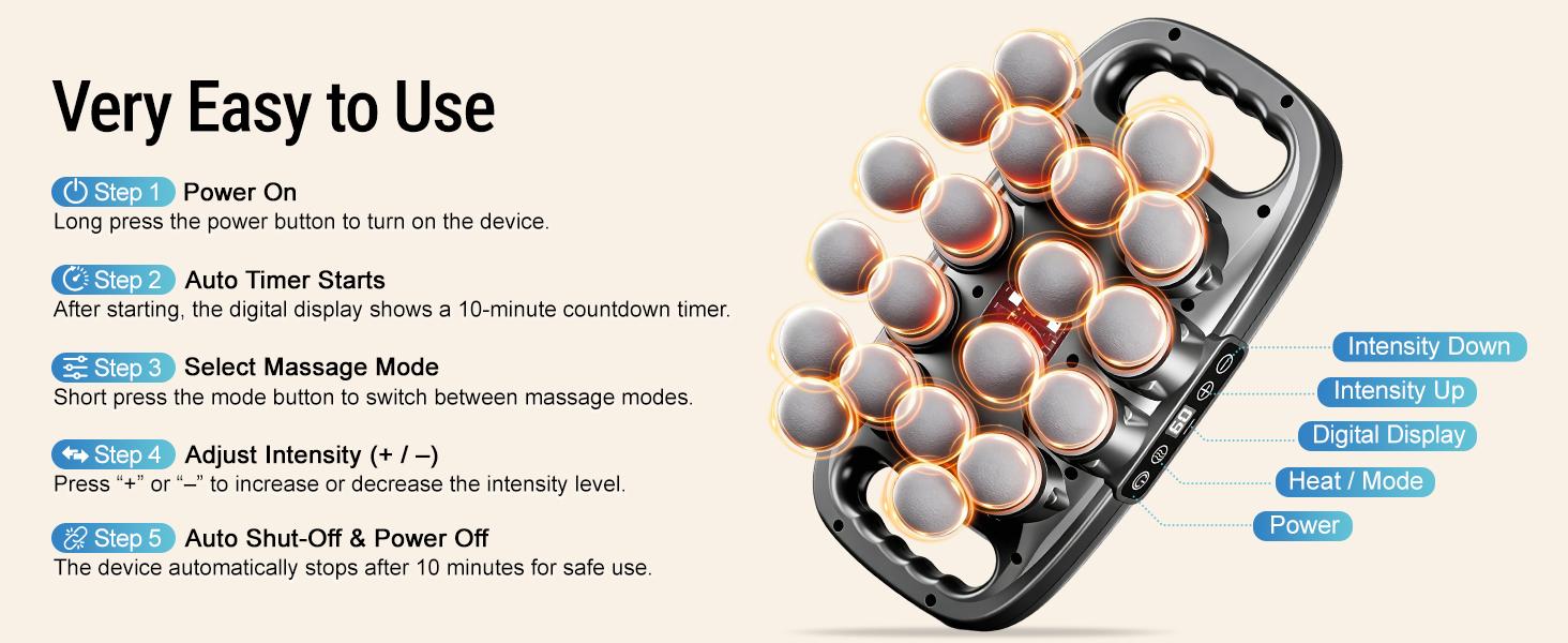 Bluefair 20-Head Percussion Massage Gun with 30 Levels & 9 Modes Deep Tissue Percussion Massager for Back Shoulders – Portable Massager with Red Light Therapy Adjustable Daily Use Quiet twenty-Head Model Gift, Fitness Recovery, Home Gym & Office Use