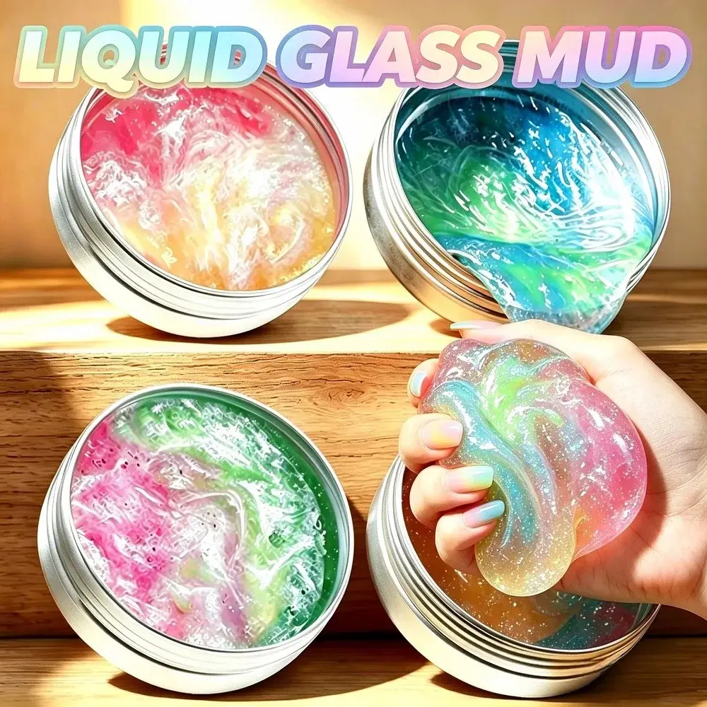 New Stress Relief Toys Old Man Liquid Squishy Transparent Crystal Slime Fluffy Foam Putty Kids Safe Bouncy Stretchy Color Slime
