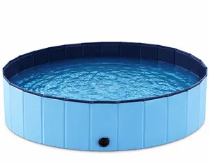 48" Foldable Collapsible Dog Bath Tub - Frame Pool, Home & Garden Wading Pool (Blue)