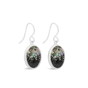 Explorer Oval Drop Earrings - Silver - Alaska Gradient
