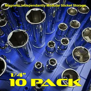 10 Pack 1/4&Quot; Toolblok Modular Magnetic Socket Organizer