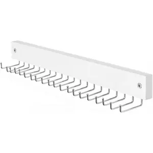 Wall-Mounted Belt and Tie Hanger, Wood Space-Saving Belt Rack with 20 Rotating Hooks - Multi-Functional Closet Organizer for Ties, Belts, Scarves & Accessories