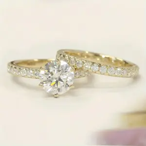 Elegant Circular 6-Claw Engagement Ring Set - Cubic Zirconia Design for Weddings, Anniversaries & Travel, Perfect Valentine's Day Gift for Her