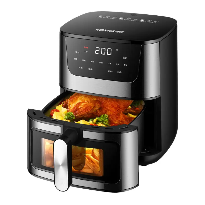 Air Fryer, Compact & Large 6-Qt, Fast Turbo Modes, 90-450°F Evenly Results with Precise Temperature Control, 95% Less Oil, Roast, Bake, Dry, Reheat, F