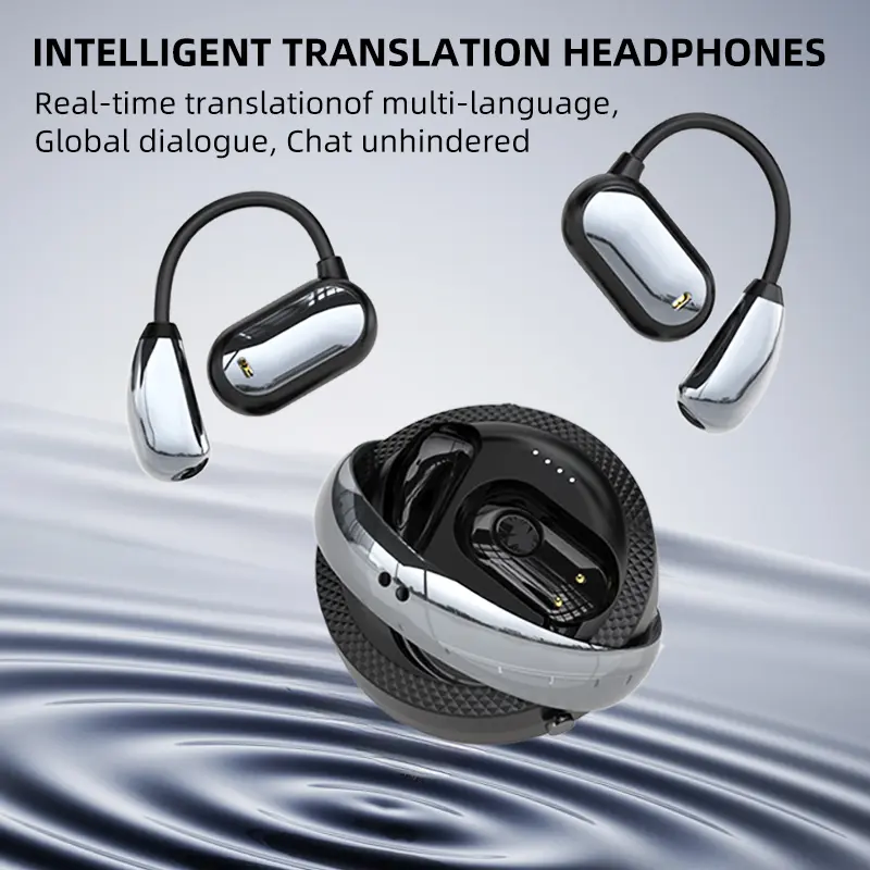 hyundai earbuds Bluetooth 5.4 Wireless Open Free Ear Gaming Headphones IPX4 Waterproof Noise Cancelling Running Sport Wireless Bluetooth Earbuds with Mic and Earhooks Black Audio Charging