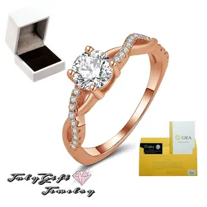 Synthetic Moissanite Twist Vine Ring Engagement Ring for Women