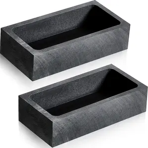 2 piece graphite ingot mold, rectangular graphite ingot mold, reusable, suitable for melting high-purity refining crucibles of gold/silver/copper/aluminum