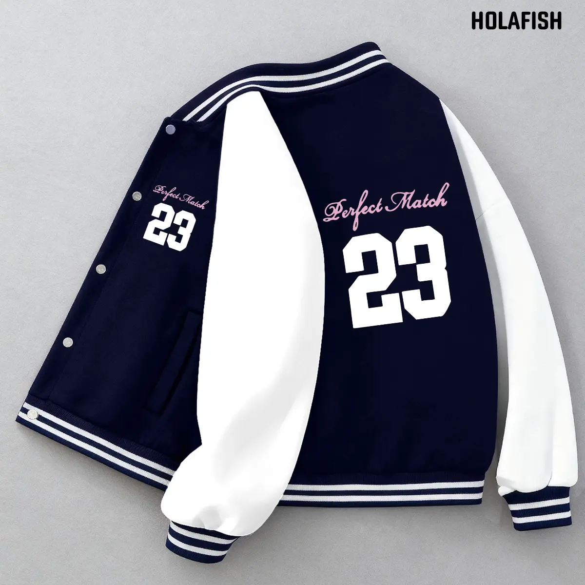 Holafish Kids Long Sleeve Varsity Bomber Jacket - Retro Color Block Outerwear with Pockets, Minimalist Casual Comfy Back to School Uniform for Boys & Girls, Casual Comfy Jacket, Jacket With Pockets