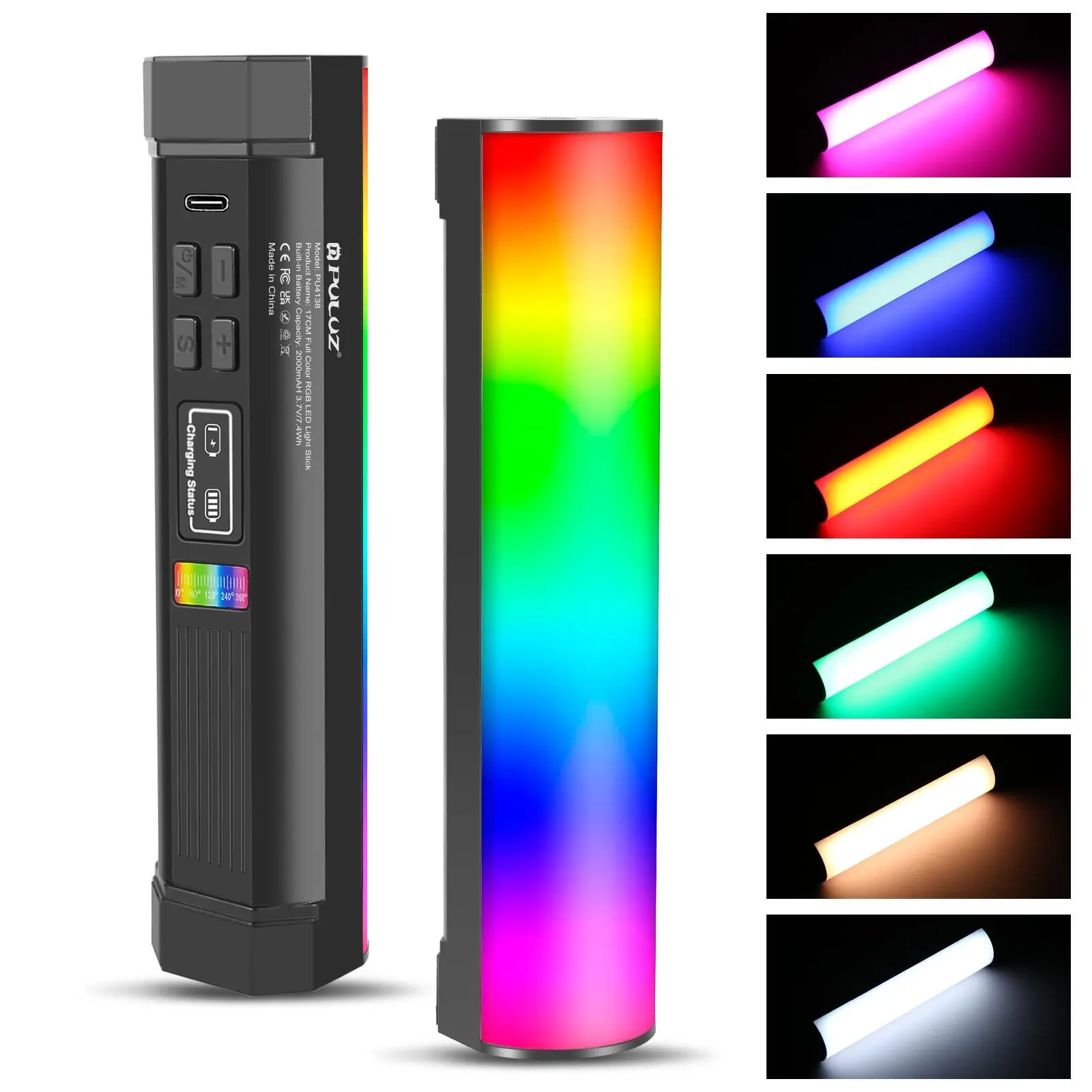 Handheld LED Stick Light, LED Posing Light, Portable RGB Light with Magnetic Function, 2000mAh Rechargeable Ambient Light, LED Fill Light, Studio Video Lighting, Photographic Fill Light for Photography & Videography, Studio Lights