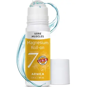 Seven Minerals Magnesium Arnica Roll On Stick - All-Natural Muscle Relaxer for Sore Muscles, Back Pain & Leg Cramps - Arnica Roll On with Magnesium for Fast Acting Pain & Muscle Relief, 3 Fl Oz