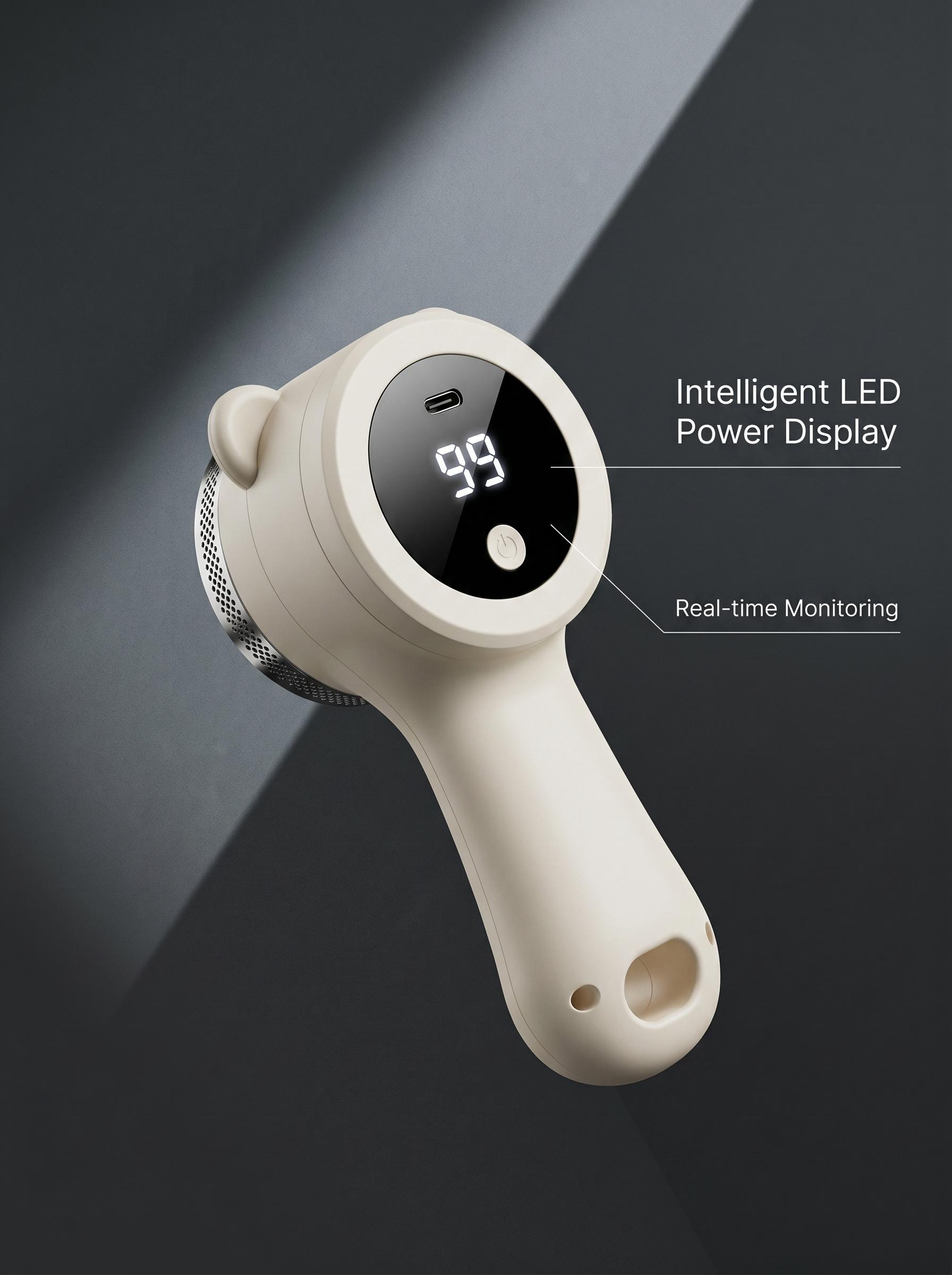 Rechargeable fabric trimmer, stainless steel 6-blade blade | Fiber remover with 3-speed settings and LED display – an efficient garment and fiber repair cutter that can remove fuzz, fiber balls, and pilling. Christmas gift.