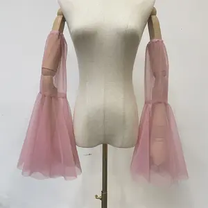 Off-the-shoulder Detachable Sleeves, Puffy Sleeves, Removable Sleeves For Bride, Pink Tulle Sleeves, Dress Accessories, Custom Color Sleeves Outfit Womenswear
