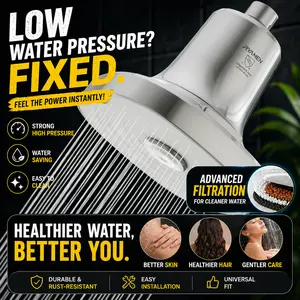 CLEARANCE Ryamen High-Pressure Shower Head – High Pressure Shower + Chlorine Reduction Filter for Skin & Hair Care