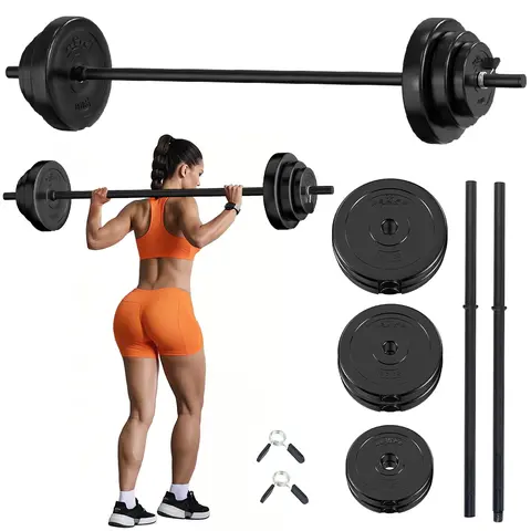 Relife Adjustable Barbell Weight Set - Home Gym Lifting Equipment for Body Building, Black Fitness Gear for Back Workouts for Women,back workouts for woman
