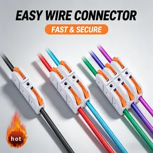 RVBOATPAT 50 PCS Wire Connectors Kit, 1 to 1 Inline Electrical Lever Wire Connectors Nuts Push-in Quick Conductor Combination Compact Splicing Connectors 28-12 AWG