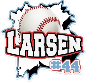 (3pcs) Personalized Custom Sport Baseball Softball Sticker Choose Your Name & Numbers Custom Baseball Ball Sticker Waterproof Vinyl Sticker for Water Bottle Cars Laptops Phone Gifts Sticker