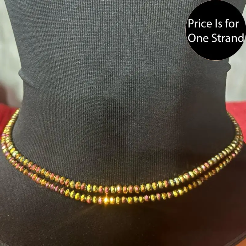 AAEssentials Golden Pink Crystals Waist Beads - Sparkling Sequined Design for Stylish Wear