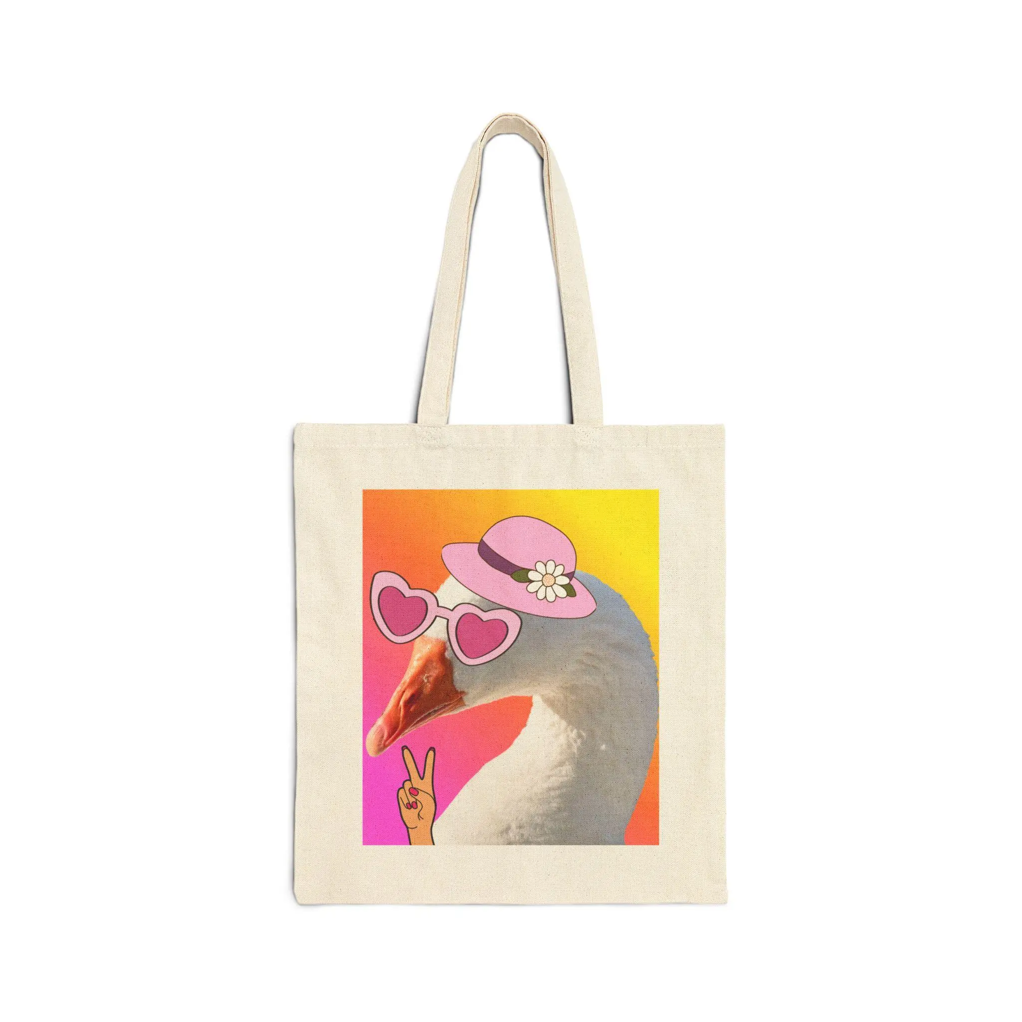 Silly Goose Tote Bag | Graphic Animal Design Canvas Tote