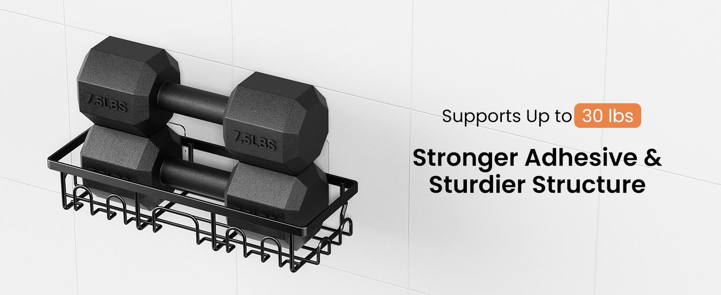 Shower Caddy, 3 Pack Shower Shelves, Rustproof Adhesive Bathroom Organizer with Soap Holder, wall organizer, No Drill Rust Proof Shower Shelves for Bathtub Room/Kitchen/Home