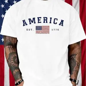 America Est 1776 Comfort Colors Shirt, Patriotic American Flag Graphic Tee, 4th of July USA Shirt, Men’s Independence Day Tee