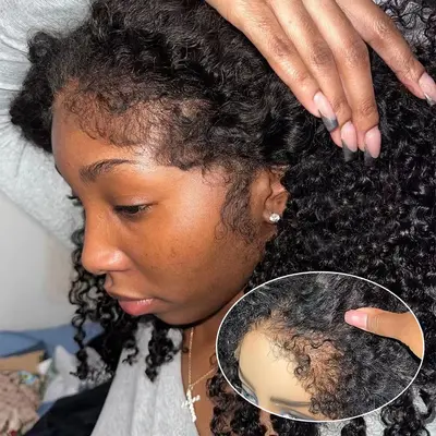 Curly Hair Lace Frontal Wig Tutorial Middle Part Curly Wig Edges