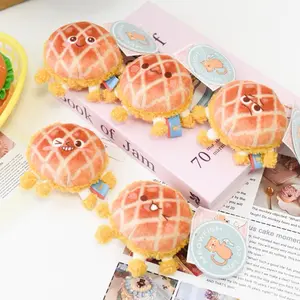 Cute Pineapple Bun Stuffed Mascot Keychain with emoji, Plush Bread Backpack Charms, Plush Food Pendant for Work & Daily Used