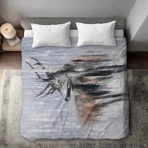 Begin Home Decor C1DCKSW03M0NZC Deer in the Forest King Size Duvet Cover - Contemporary Bathroom Decor