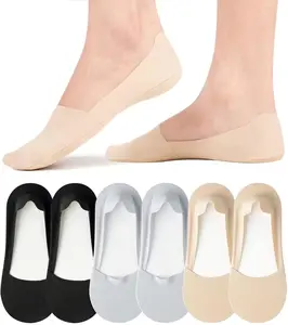 Socks Womens Non Slip Low Cut Invisible Liner Footies Thin Silk Socks for Flats Loafers Lightweight 6 Pairs Womenswear Boat  Comfort Nylon