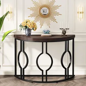Tribesigns Industrial 43 Inch Half Moon Console Table for Entryway Tribesigns Industrial 43 Inch Half Moon Console Table for Entryway