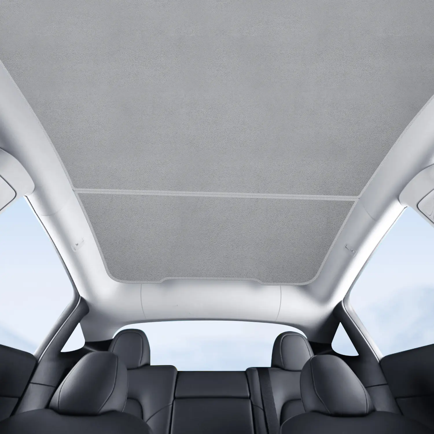 Topfit 2021-2024&2025-2026 Tesla New Model Y Juniper Accessories Sunshade Roof [Never Sag, Nano Ice-Crystal Coatings] 3-Gen Heat Insulation Glass Roof Sun Shade, Accessories for Tesla Juniper Model Y, Interior Gray