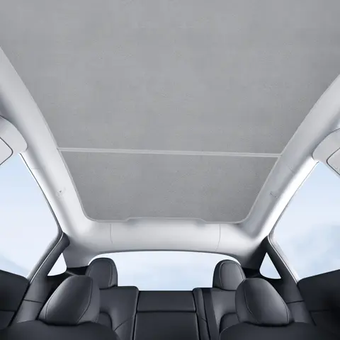Topfit 2021-2024&2025-2026 Tesla New Model Y Juniper Accessories Sunshade Roof [Never Sag, Nano Ice-Crystal Coatings] 3-Gen Heat Insulation Glass Roof Sun Shade, Accessories for Tesla Juniper Model Y, Interior Gray