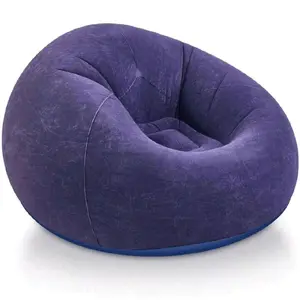1Pc Beanless Bag Inflatable Chair, Air Sofa Outdoor Inflatable Lazy Sofa Chair No Filler, Inflatable Bean Bag Chairs, Foldable Recliner, Outdoor Sofa Bed, Washable Couch Bean Bag Chair, Pouf Puff Couch Tatami Living Room Supply O