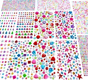 3228 Pcs - Gems Stickers, Self Adhesive Rhinestone Jewel Stickers, Acrylic Gems DIY Craft Decorative Diamond Stickers, Assorted Shapes Jewels Rhinestones Stickers, Gems Sticker Crafts for Kids