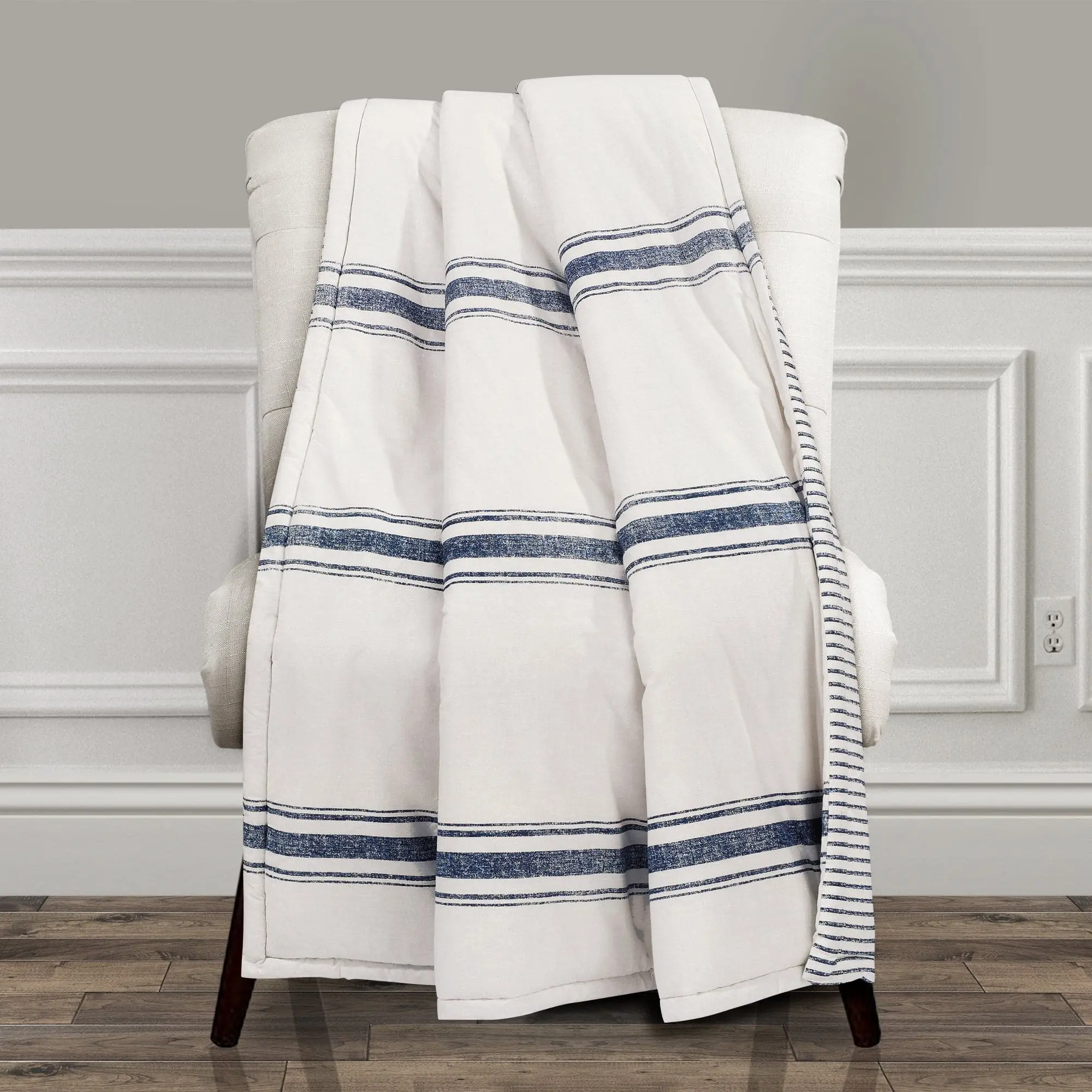 Lush Decor Traditional Farmhouse Style Rustic Striped Print Cotton Woven Throw - Soft Home Decor Blanket, Striped Print Throws Lush Decor Traditional Farmhouse Style Rustic Striped Print Cotton Woven Throw - Soft Home Decor Blanket, Striped Print Throws