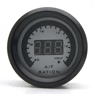 52MM White Face LED  Light  Fuel Ratio Gauge with O2 Sensor 0-1V for Car [TS1]